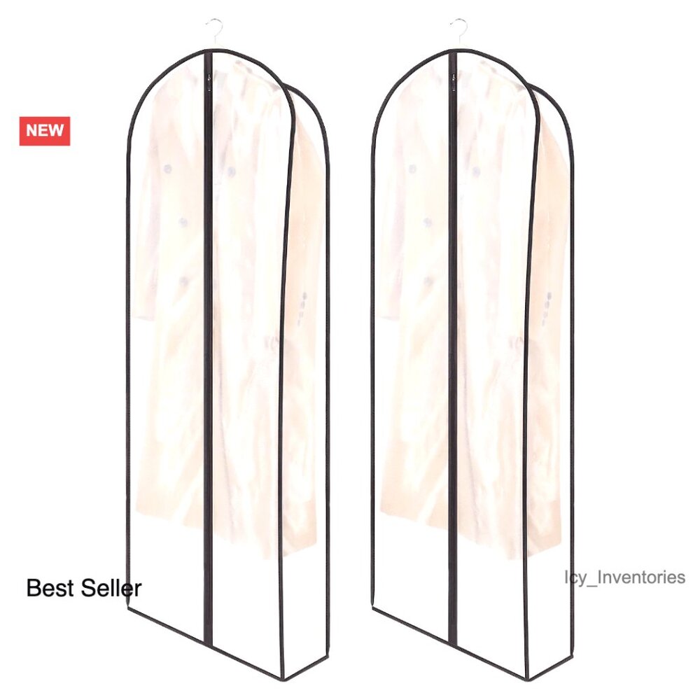 Breathable Organza Garment Bags Set of 2 Long Dress Covers Wrinkle Free Storage